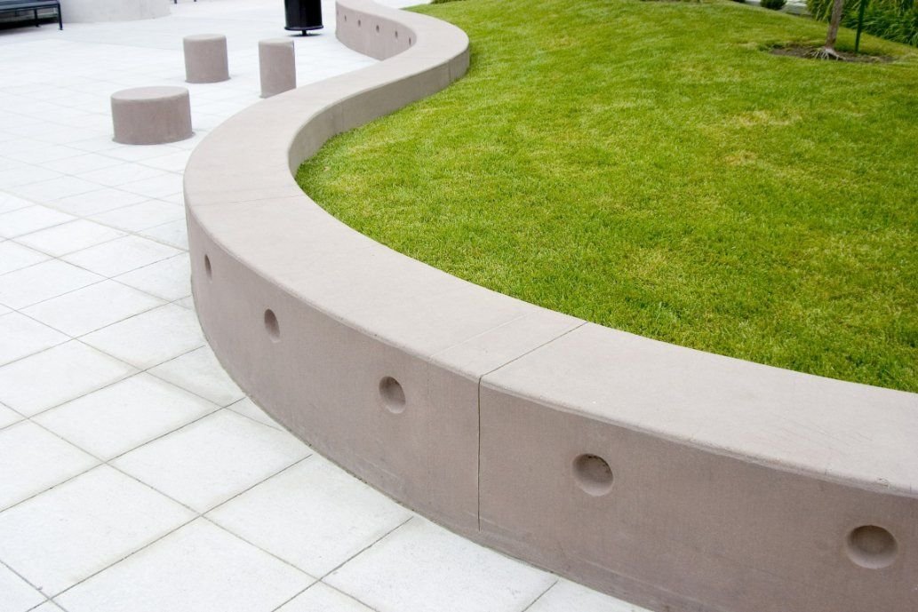 Newly built retaining wall on a landscape for a mini garden in Wanneroo WA.